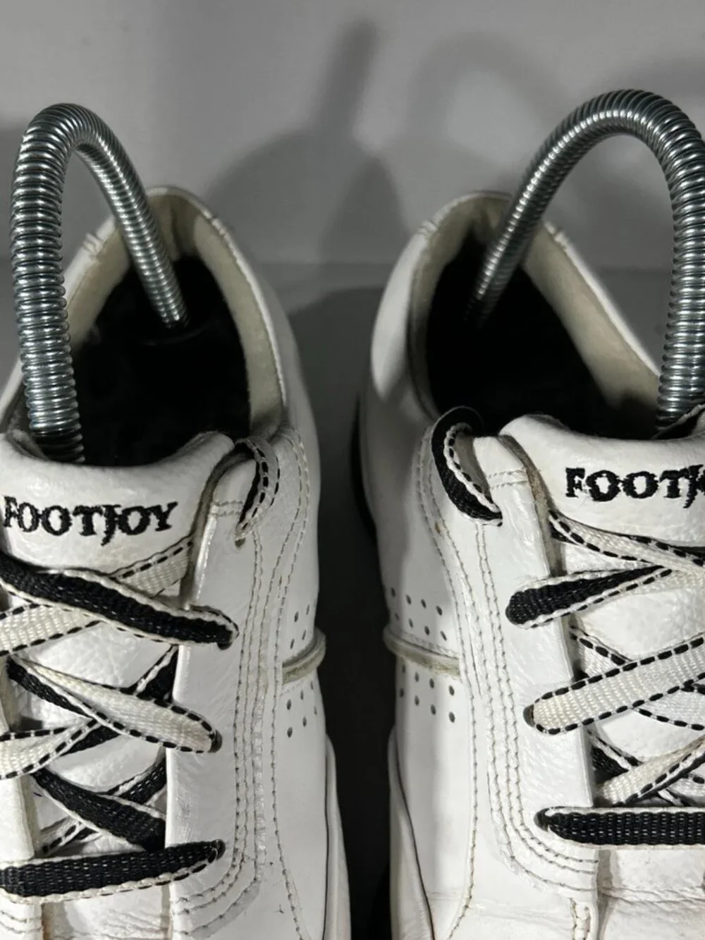Footjoy eComfort Womens Leather Golf Shoes Size 6 M White Soft Spike Sneakers